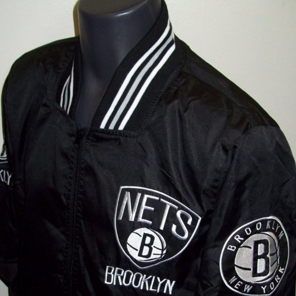 BROOKLYN NETS Rip Stop Full Zip Nylon Jacket M L X - Picture 6 of 8